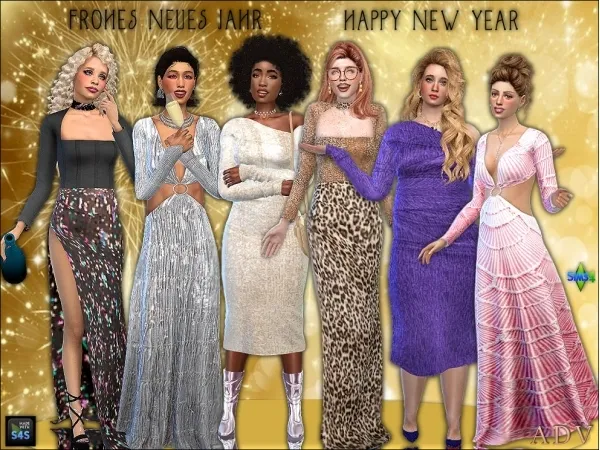 Mix Party dresses - The Sims 4 Custom Content