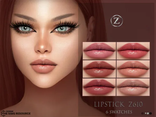 Alpha LIPSTICK Z610 by ZENX - The Sims 4 Custom Content
