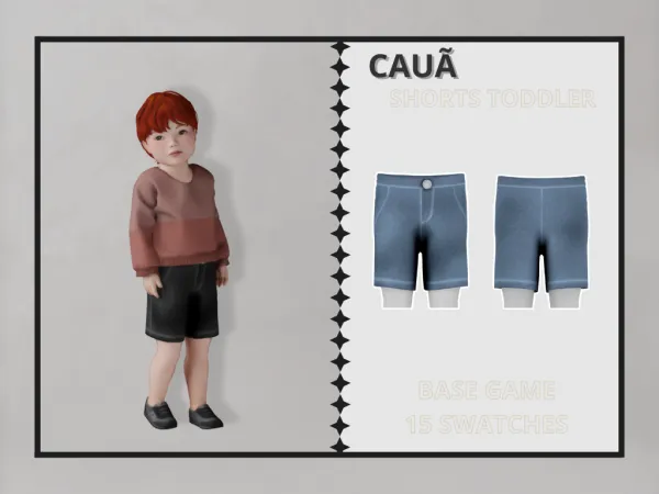 Alpha Cauã Shorts Toddler - The Sims 4 Custom Content