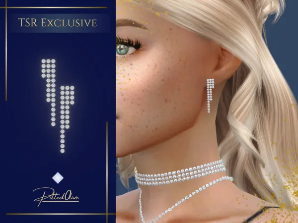 Mix Genevieve Earrings by Pitted0live - The Sims 4 Custom Content