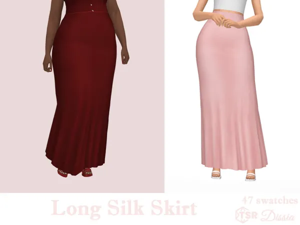 Maxis Match Long Silk Skirt by Dissia - The Sims 4 Custom Content