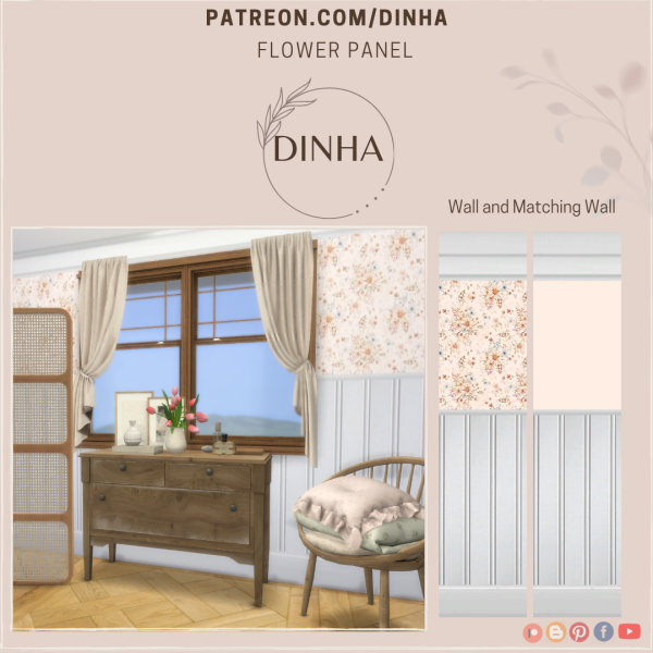 Alpha Flower Panel by dinhagamer - The Sims 4 Custom Content
