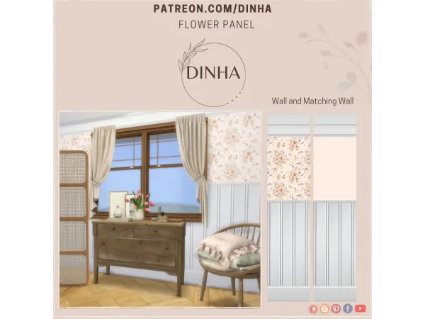 Alpha Flower Panel - The Sims 4 Custom Content