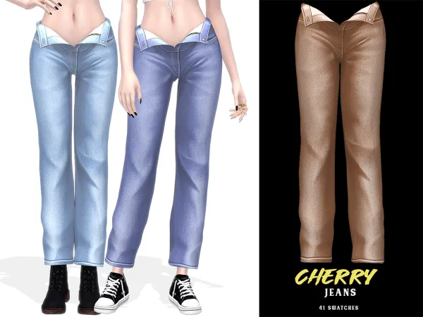 Alpha Cherry Jeans - The Sims 4 Custom Content