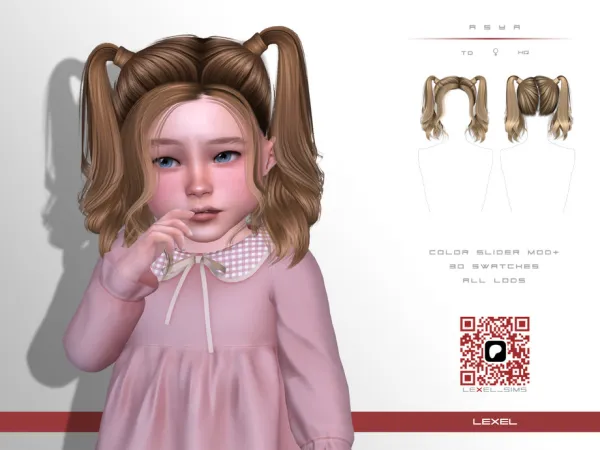 Asya - toddler hairstyle by LexelSims