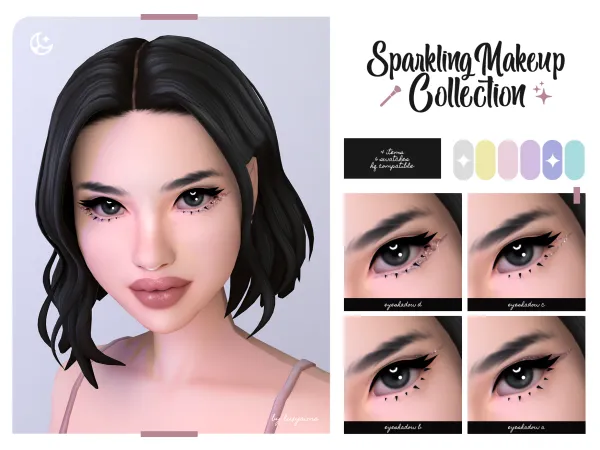 Maxis Match Sparkling Makeup Collection - The Sims 4 Custom Content