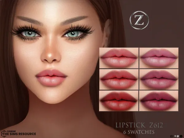Alpha LIPSTICK Z612 by ZENX - The Sims 4 Custom Content