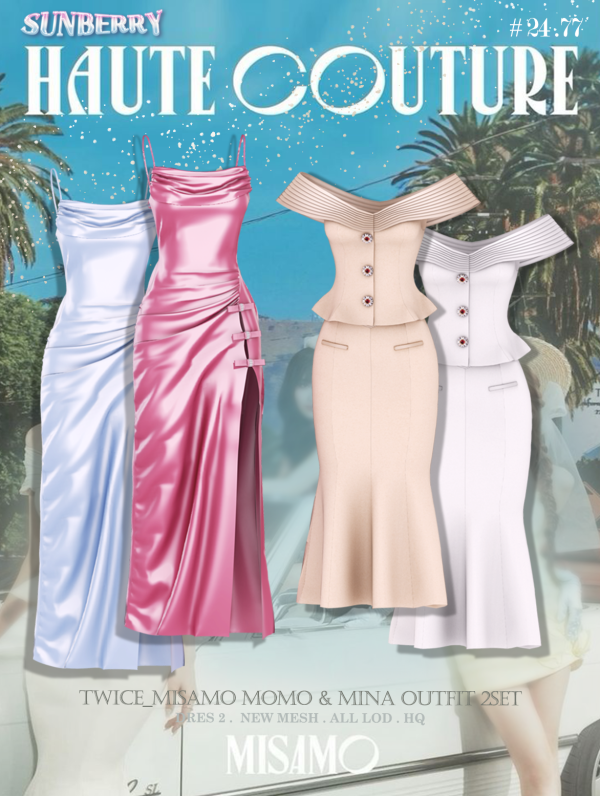 Alpha [SUNBERRY]MISAMO_NEW LOOK outfit SET by simsfinds - The Sims 4 Custom Content