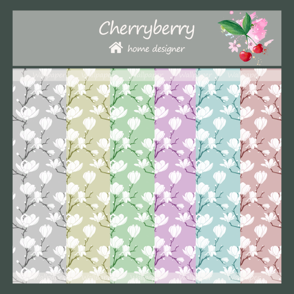 Maxis Match background wallpaper with magnolia pattern by simsfinds - The Sims 4 Custom Content