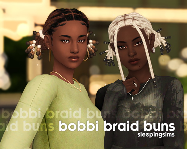 Maxis Match bobbi braid buns by simsfinds - The Sims 4 Custom Content