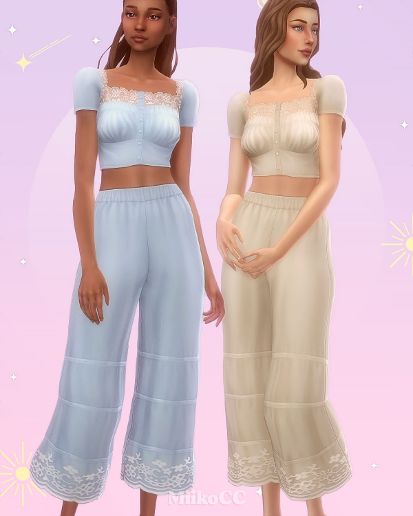 Maxis Match Vintage Mornings clothing set by simsfinds - The Sims 4 Custom Content