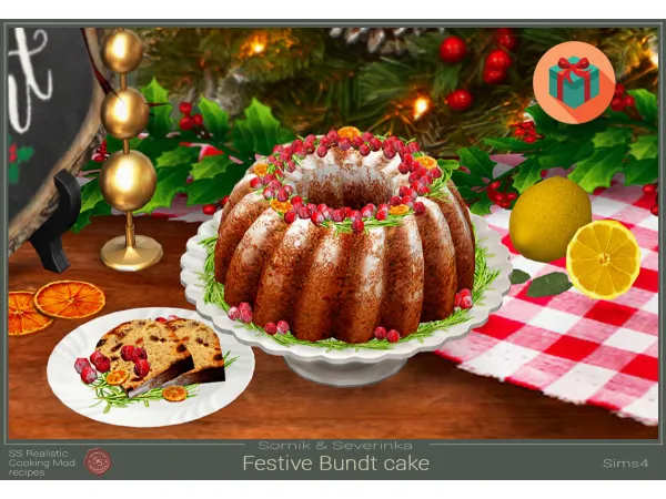 Alpha Festive Bundt Cake by Somik Severinka - The Sims 4 Custom Content