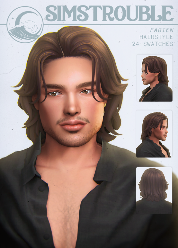 Maxis Match Fabien Hairstyle by simsfinds - The Sims 4 Custom Content