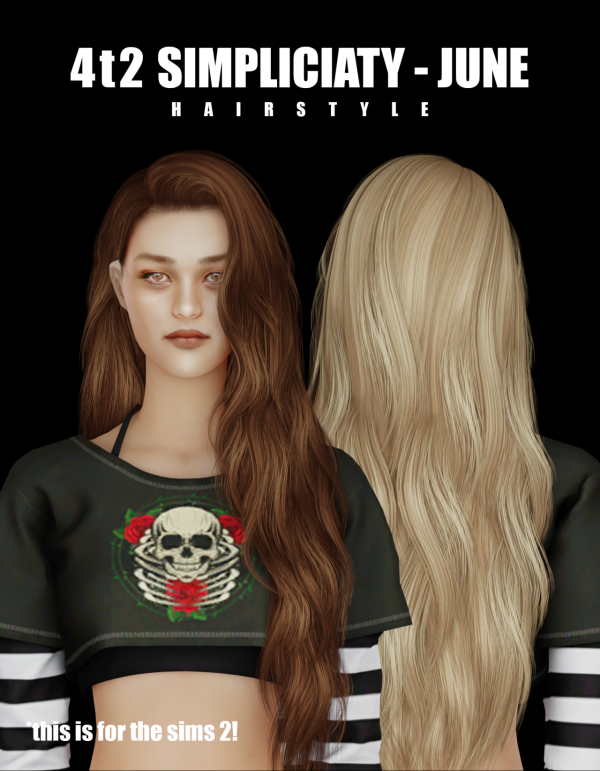 4t2 Simpliciaty June Hairstyle by simsfinds - The Sims 2 Custom Content
