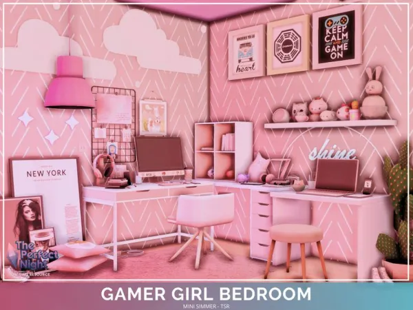 Gamer Girl Bedroom By Mini_Simmer