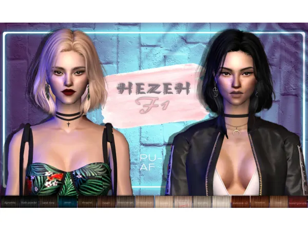 Hezeh F1 hair converted to Sims 2 by PowerPC - The Sims 2 Custom Content