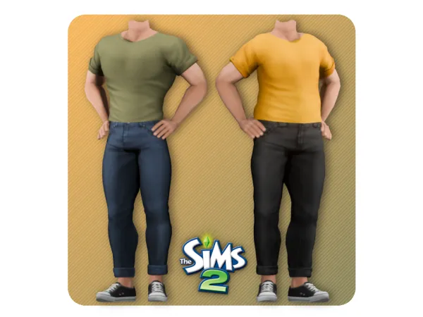4t2 Rolled Rebel Shirt Mark Jeans - The Sims 2 Custom Content