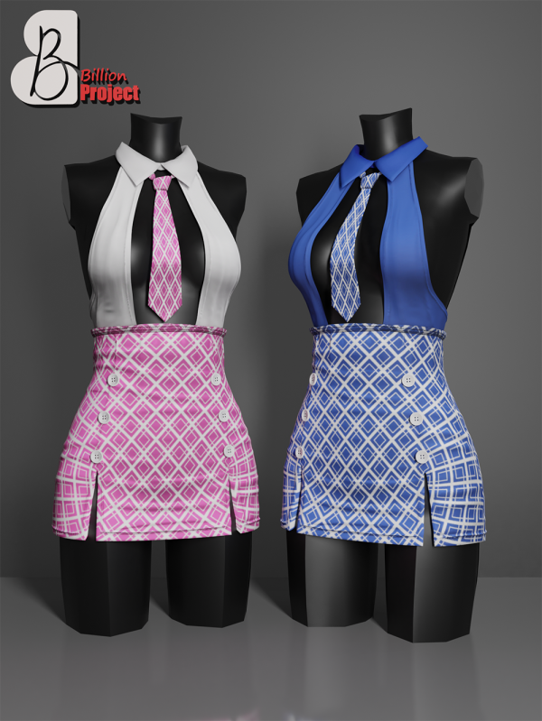 Alpha BillionProject Sheina simple dress by billion_project666 - The Sims 4 Custom Content