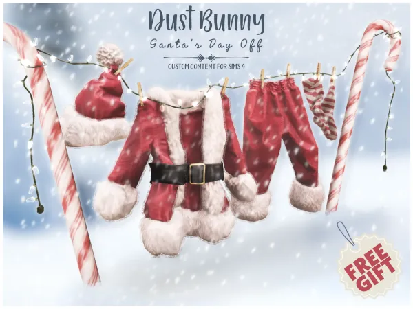 Alpha dust bunny Santa's day off (gift) - The Sims 4 Custom Content