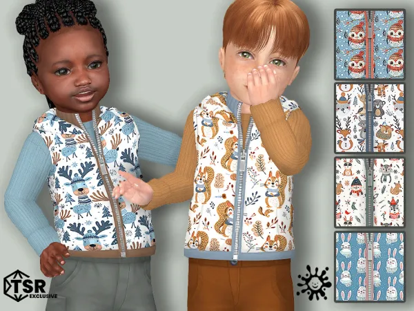 Maxis Match Toddler Animals Winter Jacket by Pelineldis - The Sims 4 Custom Content