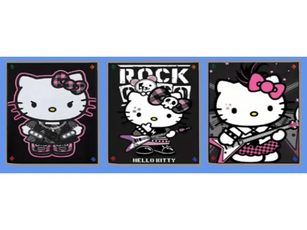Mix Hello Kitty Rock Band Posters by midnightpixie85 - The Sims 4 Custom Content