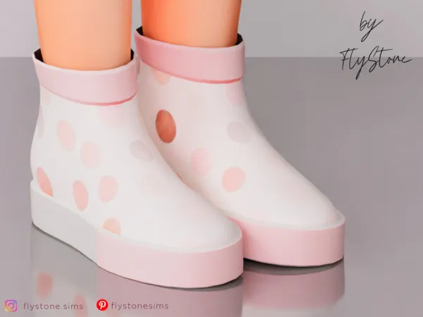 Maxis Match Child Rubber Boots With Bubble Texture by FlyStone - The Sims 4 Custom Content