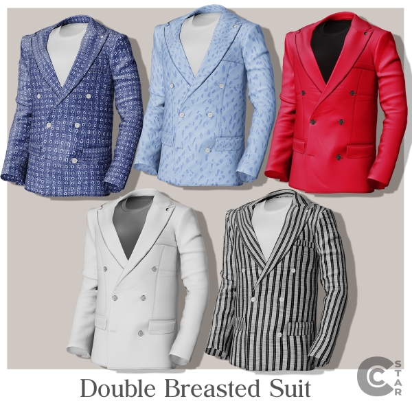 Alpha Double Breasted Suit by cool_content_star - The Sims 4 Custom Content