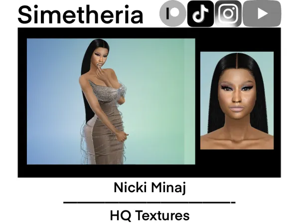 Alpha Sims 4 Realistic Nicki Minaj Download [Skin Sim Eyes] - The Sims 4 Custom Content