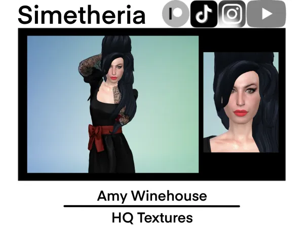 Alpha realistic Amy Winehouse Download [Skin Sim Eyes] - The Sims 4 Custom Content