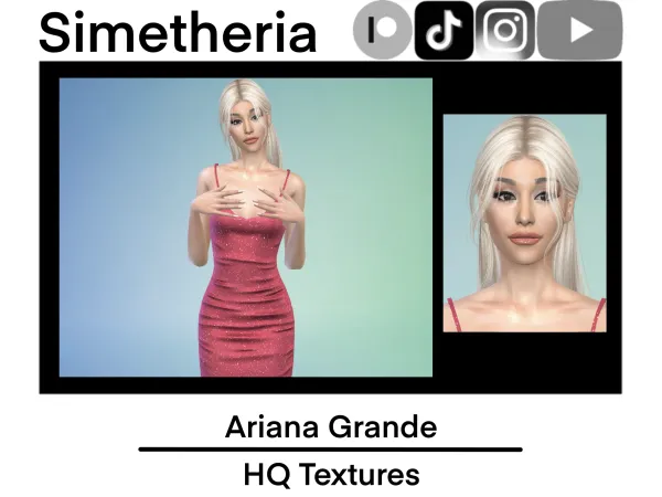 Alpha realistic Ariana Grande Download [Skin Sim Eyes] - The Sims 4 Custom Content