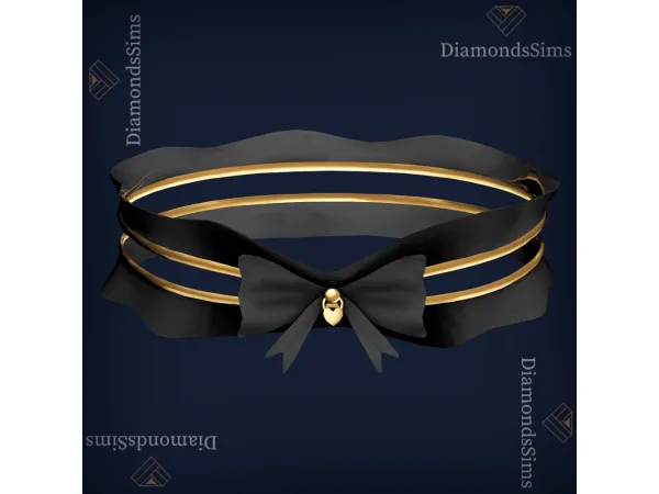 Mix Ribbon lock choker 40 by diamondssims - The Sims 4 Custom Content