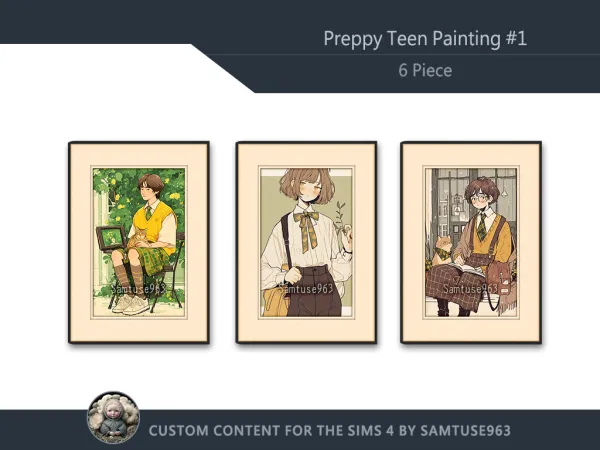 Mix Preppy Teen Painting 1 Extra A Samtuse963 - The Sims 4 Custom Content