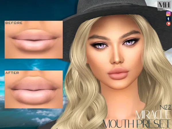 Alpha Miracle Mouth Preset N22 by MagicHand - The Sims 4 Custom Content