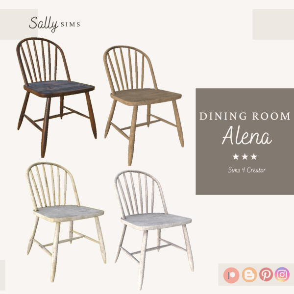 Alpha Dining Room Alena (Chair) by sally4sims - The Sims 4 Custom Content