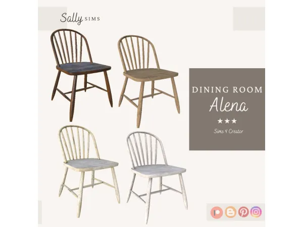 Alpha Dining Room Alena (Chair) - The Sims 4 Custom Content