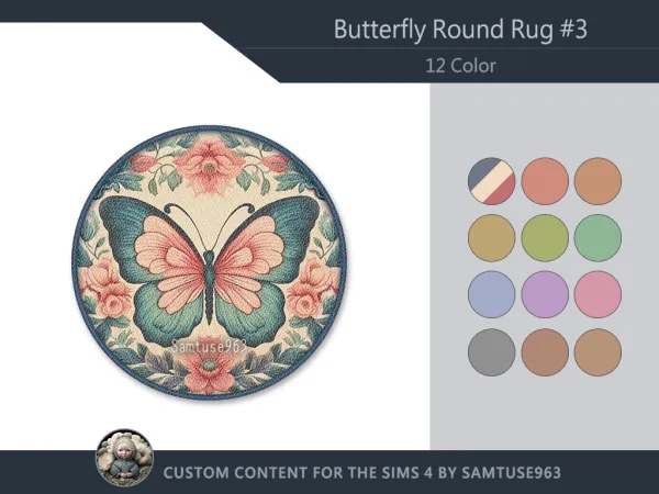 Alpha Butterfly Round Dance Rug 3 Samtuse963 - The Sims 4 Custom Content