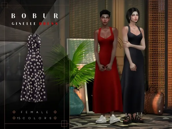 Alpha Giselle Midi dress - The Sims 4 Custom Content
