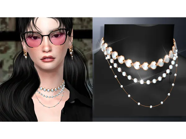 Alpha ELEGANT HEART NECKLACE V3 by Mydarling20 - The Sims 4 Custom Content
