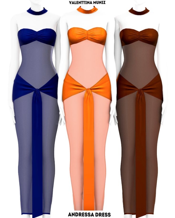 Alpha Andressa Dress Custom Content Valenttina Muniz by valentinamuniz - The Sims 4 Custom Content