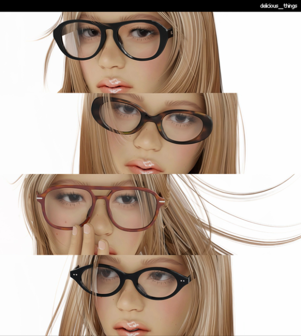 Mix blue elephant optical glasses collection by simsfinds - The Sims 4 Custom Content