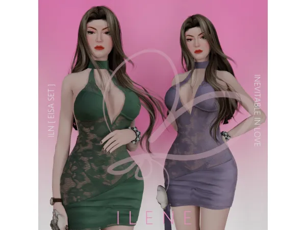 Maxis Match ILN Eisa Dress by ILENES4 - The Sims 4 Custom Content