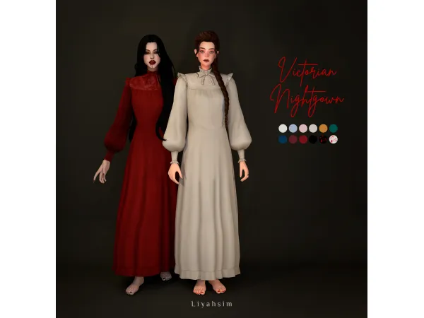 Maxis Match Victorian Nightgown by LiyahSim - The Sims 4 Custom Content