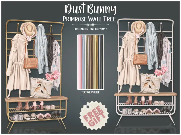 Alpha dust bunny primrose wall tree (gift) - The Sims 4 Custom Content