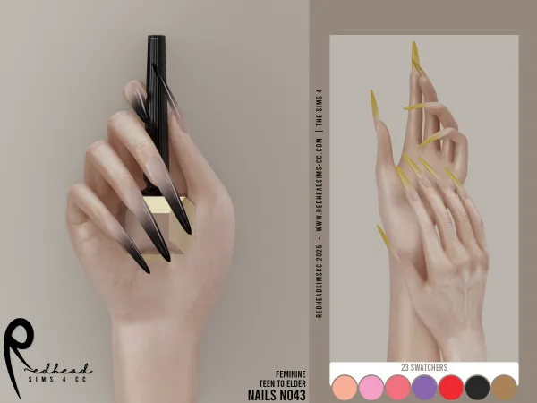 Alpha AF NAILS N043 - The Sims 4 Custom Content