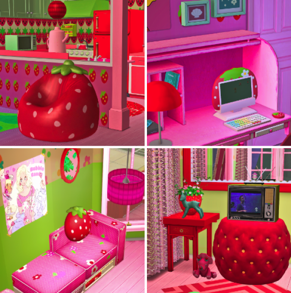 Strawberry Set by simsfinds - The Sims 2 Custom Content