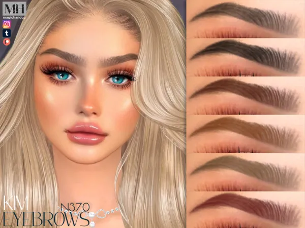 Alpha Kim Eyebrows N370 by MagicHand - The Sims 4 Custom Content