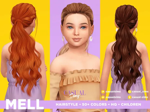 Alpha Mell Hairstyle Children - The Sims 4 Custom Content