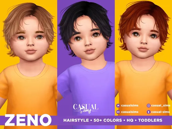 Alpha Zeno Hairstyle Toddlers - The Sims 4 Custom Content