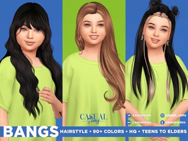 Alpha CASUALSIMS X SONYASIMS BANGS PACK COLLAB CHILDREN - The Sims 4 Custom Content