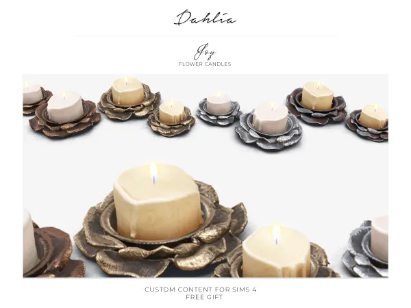 Alpha dahlia joy flower candles (gift) - The Sims 4 Custom Content